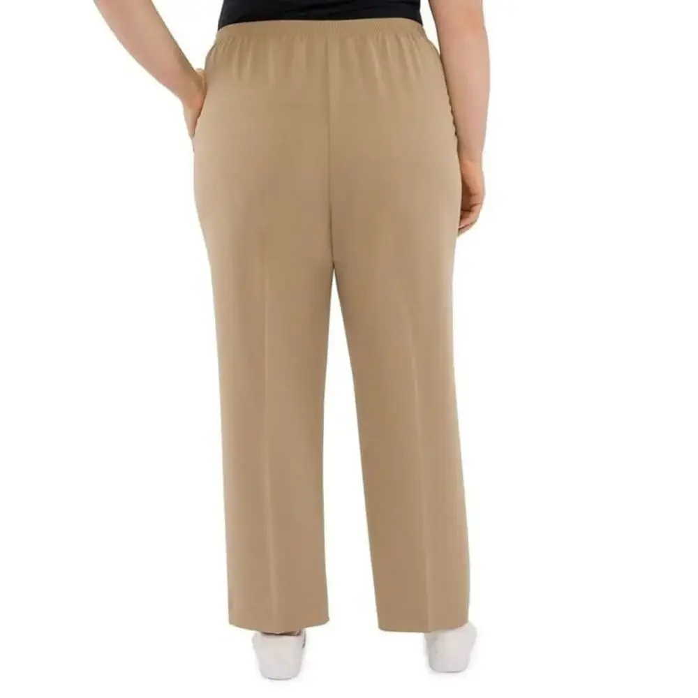NWT 20W Alfred Dunner Plus-Size Classic Dress Pants Beige Casual Feminine